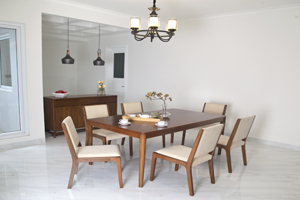 The Stockholm is a Scandinavian-inspired design offering a more natural, no-fuss feel to your space, usually done in lighter wood stain. <br>

<br>Items: 
<br>Dining Table for 6 - Size: 180x105x75H cm.
<br>Dining Chairs - Size: 50x54x87H cm.
<br>Sideboard - Size: 150x50x90H cm